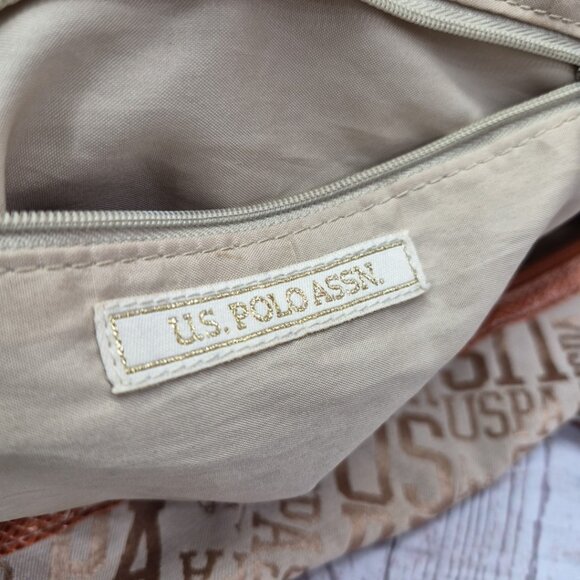 US Polo Assn Horse Medallion All Over Logo Graphics Large Handbag Purse - Picture 7 of 8